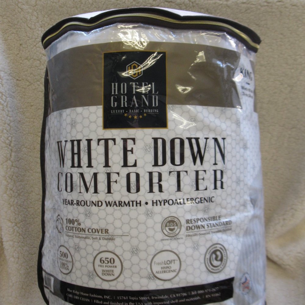 Hotel Grand White Down Comforter, NWT